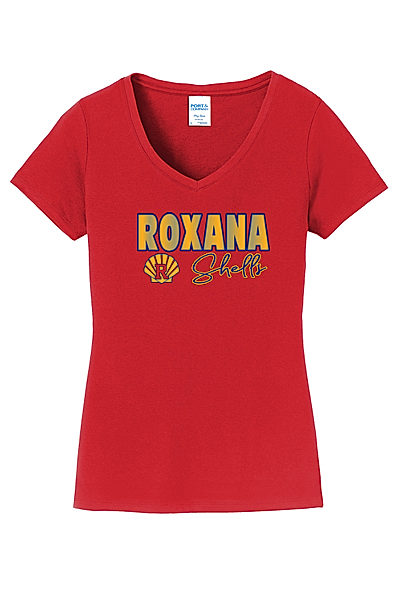 R Roxana Fade V-Neck fan tee - ladies